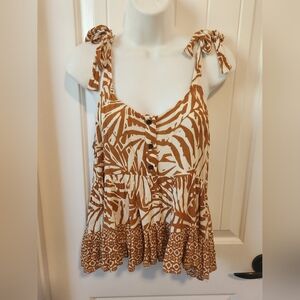 Patrons of Peace Margo Top Animal Print | Size Medium | Like New